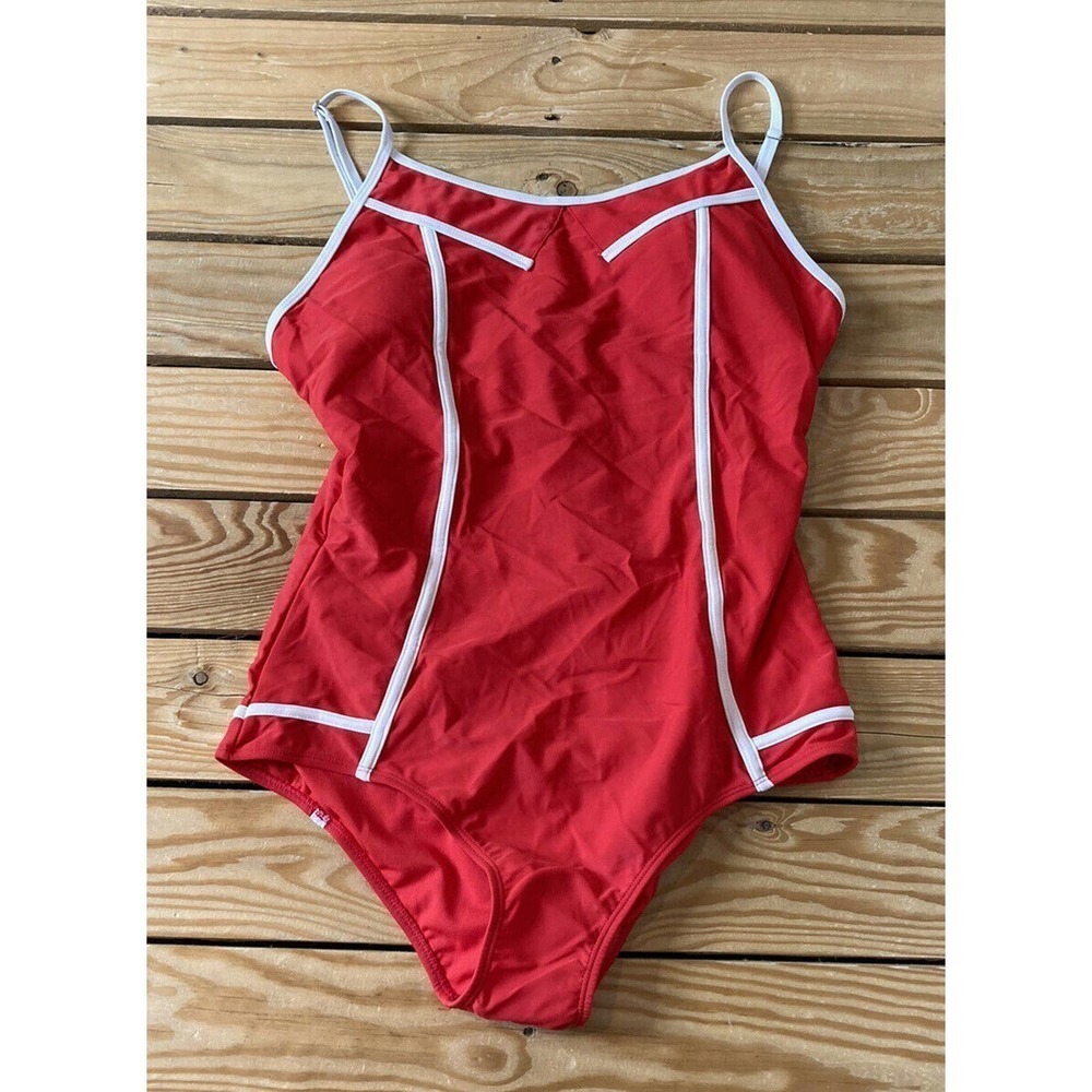NWT Kingdom & State Marlee Collard One Piece Swimsuit Large Red Padded $74.99